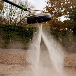 12" Turbo Devil Flat Surface Cleaner with GVS Power Pole 20ft, showing flow and pressure.