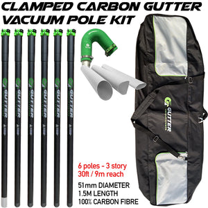 30ft Clamped Carbon Fibre Pole Kit with Silicone Flexi-Neck 