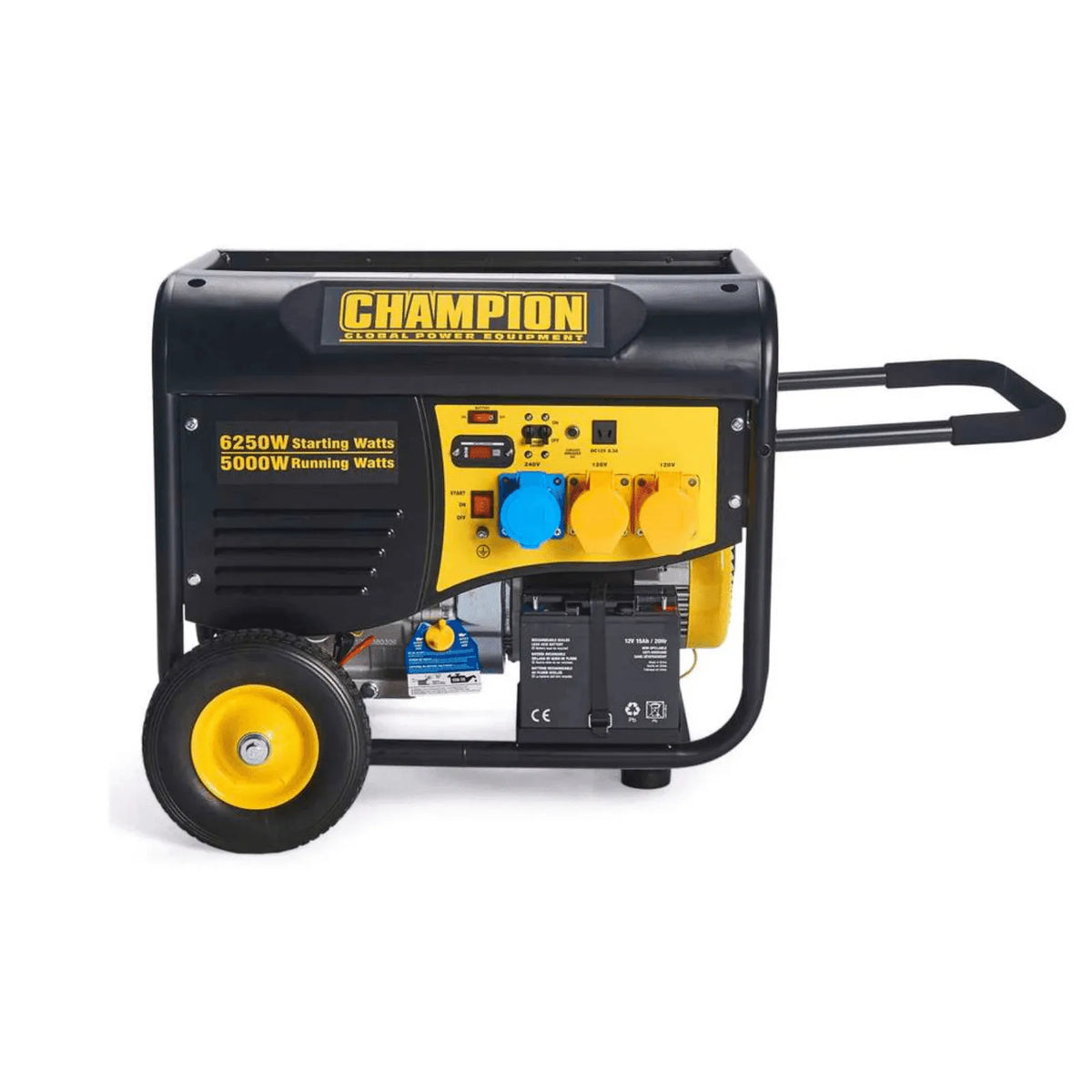Champion 5500 Watt Petrol Generator With Remote Start - Handle extended