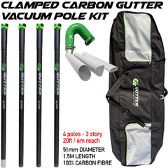20ft Clamped Carbon Fibre Pole Kit with Silicone Flexi-Neck 