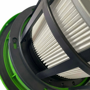 Close up of Predator HEPA Filter fitted on vacuum head with float valve cage.