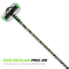 GVS Kevlar Pro-25 insulated carbon window cleaning pole package - 25ft water-fed pole