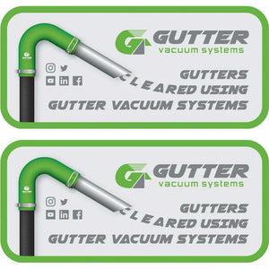2 small vehicle decals for gutter clearing – features push fit carbon fibre poles and 135 silicone flexi neck.
