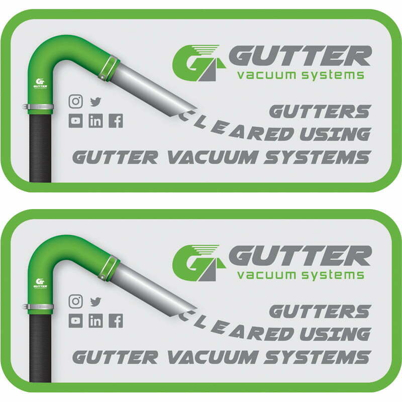 2 small vehicle decals for gutter clearing – features push fit carbon fibre poles and 135 silicone flexi neck.