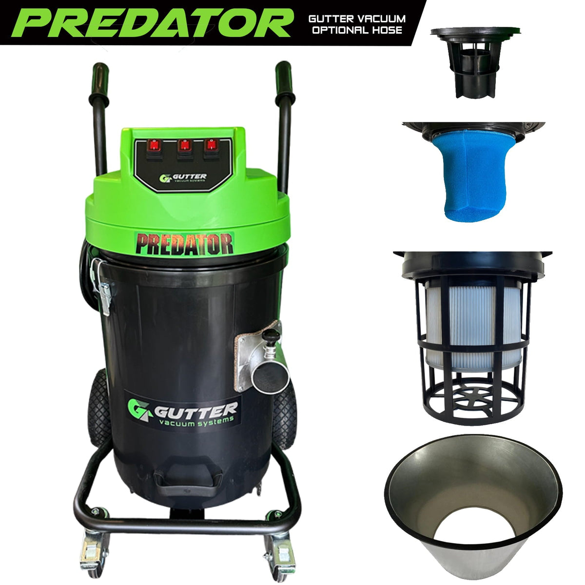 PolyPropylene Predator All Terrain 3600w 10,750LPM Gutter Vacuum