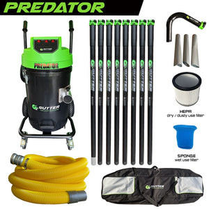 Polypropylene_Predator Clamped Carbon 40ft Pole Package with Carbon Fibre Rigid Neck - 10m Hi-Vis Hose