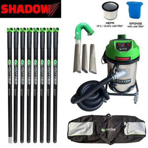 Shadow 3400w Gutter Vacuum 40ft Clamped Carbon Pole Set with 135 Silicone Flexi Neck